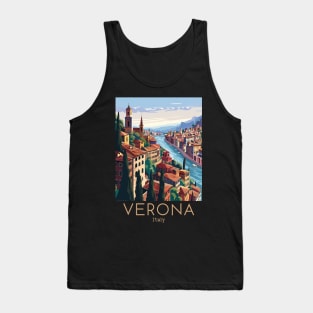 A Vintage Travel Illustration of Verona - Italy Tank Top